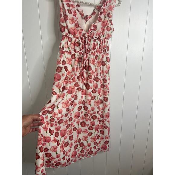 Sipos New York Strawberry Chiffon Floral Dress Size Small - Picture 8 of 10